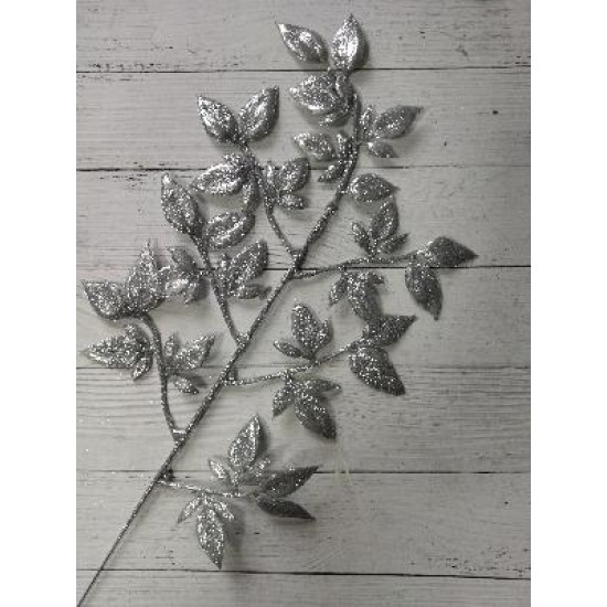 Ветки с глиттером 41*18 см, серебряный, цена за 1 шт